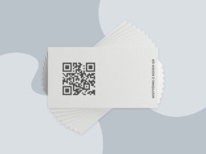 Materiały reklamowe Kremowe wizytówki z kodem QR